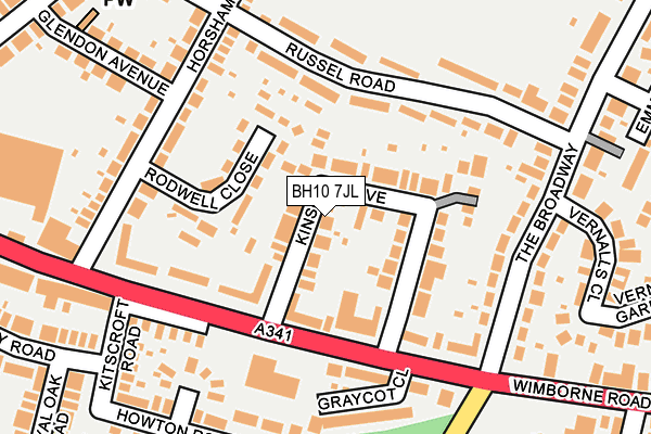 BH10 7JL map - OS OpenMap – Local (Ordnance Survey)
