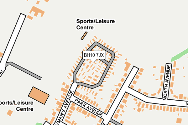 BH10 7JX map - OS OpenMap – Local (Ordnance Survey)