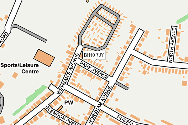 BH10 7JY map - OS OpenMap – Local (Ordnance Survey)