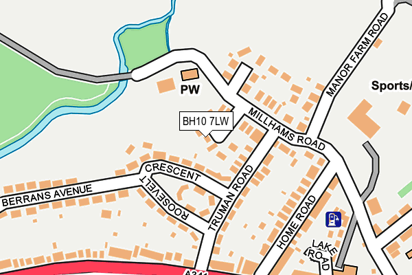 BH10 7LW map - OS OpenMap – Local (Ordnance Survey)