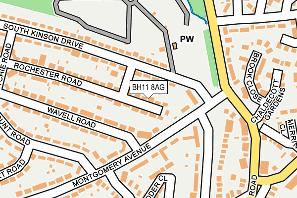 BH11 8AG map - OS OpenMap – Local (Ordnance Survey)