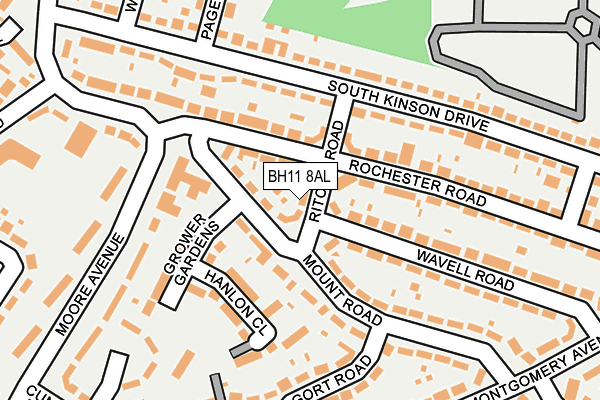 BH11 8AL map - OS OpenMap – Local (Ordnance Survey)