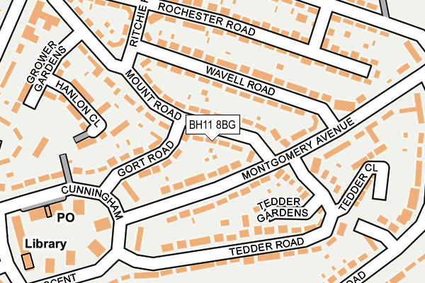 BH11 8BG map - OS OpenMap – Local (Ordnance Survey)