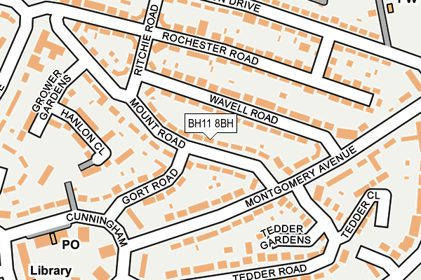 BH11 8BH map - OS OpenMap – Local (Ordnance Survey)