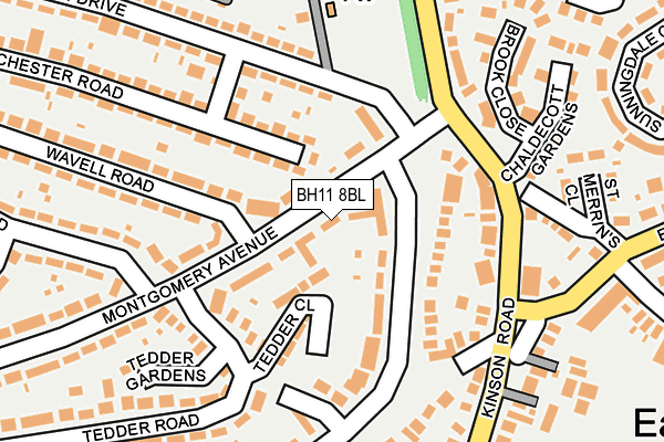 BH11 8BL map - OS OpenMap – Local (Ordnance Survey)