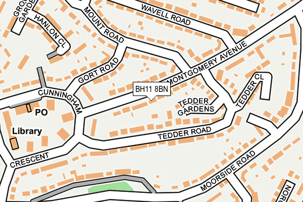 BH11 8BN map - OS OpenMap – Local (Ordnance Survey)