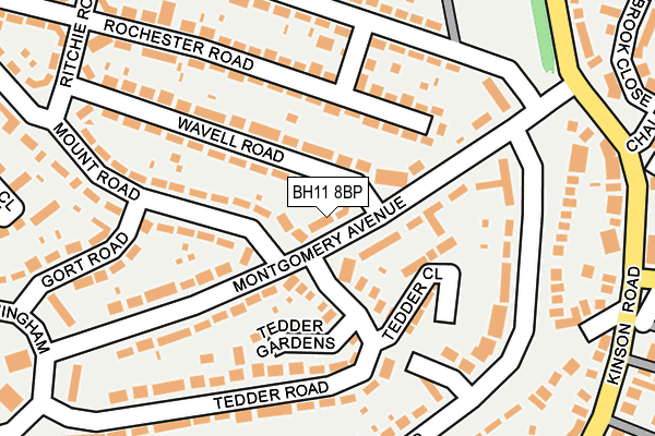 BH11 8BP map - OS OpenMap – Local (Ordnance Survey)