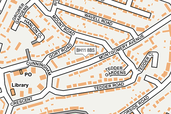 BH11 8BS map - OS OpenMap – Local (Ordnance Survey)