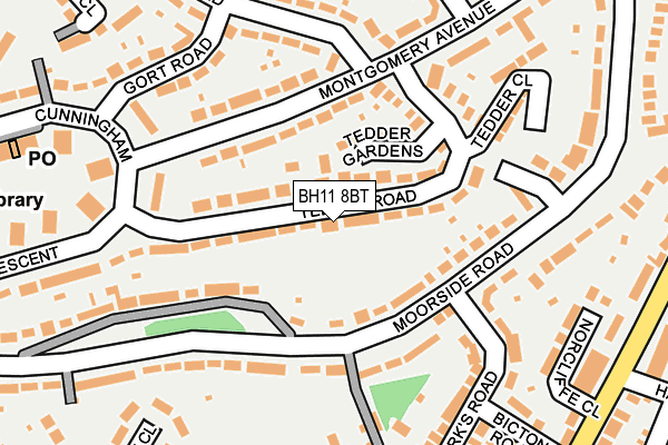 BH11 8BT map - OS OpenMap – Local (Ordnance Survey)