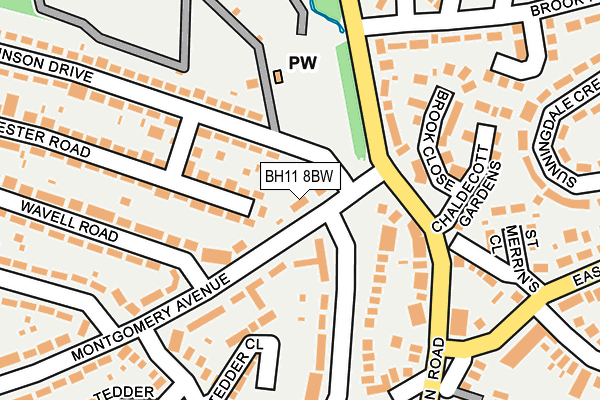 BH11 8BW map - OS OpenMap – Local (Ordnance Survey)