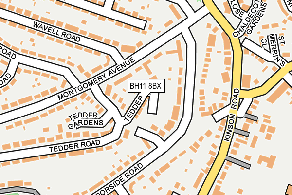BH11 8BX map - OS OpenMap – Local (Ordnance Survey)