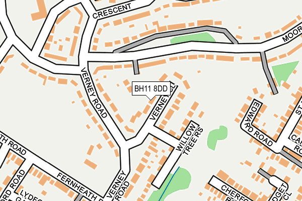 BH11 8DD map - OS OpenMap – Local (Ordnance Survey)