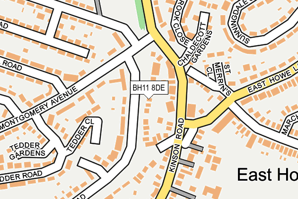 BH11 8DE map - OS OpenMap – Local (Ordnance Survey)