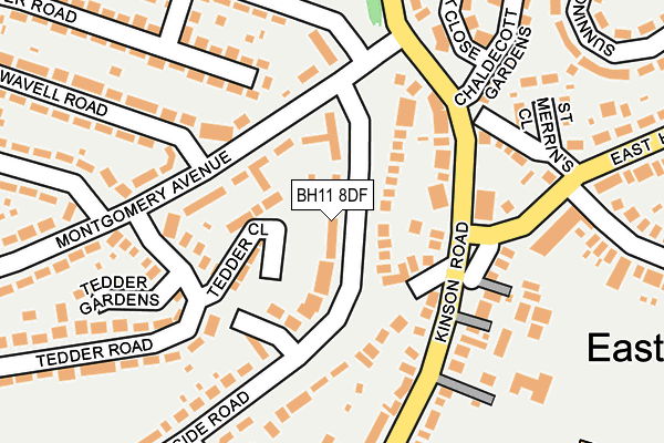 BH11 8DF map - OS OpenMap – Local (Ordnance Survey)
