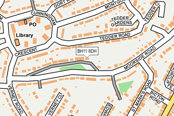 BH11 8DH map - OS OpenMap – Local (Ordnance Survey)