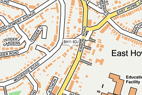 BH11 8DJ map - OS OpenMap – Local (Ordnance Survey)