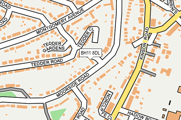 BH11 8DL map - OS OpenMap – Local (Ordnance Survey)