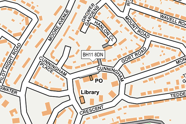 BH11 8DN map - OS OpenMap – Local (Ordnance Survey)