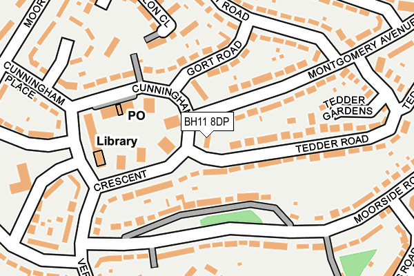BH11 8DP map - OS OpenMap – Local (Ordnance Survey)