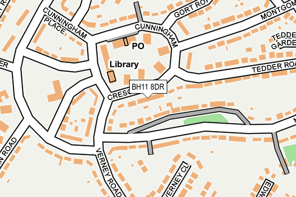 BH11 8DR map - OS OpenMap – Local (Ordnance Survey)