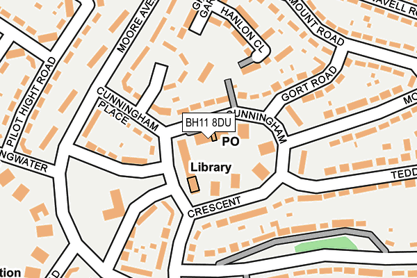 BH11 8DU map - OS OpenMap – Local (Ordnance Survey)