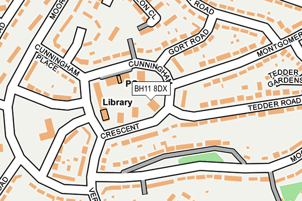 BH11 8DX map - OS OpenMap – Local (Ordnance Survey)