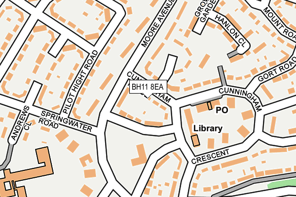 BH11 8EA map - OS OpenMap – Local (Ordnance Survey)