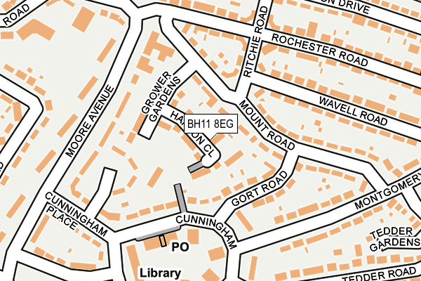 BH11 8EG map - OS OpenMap – Local (Ordnance Survey)