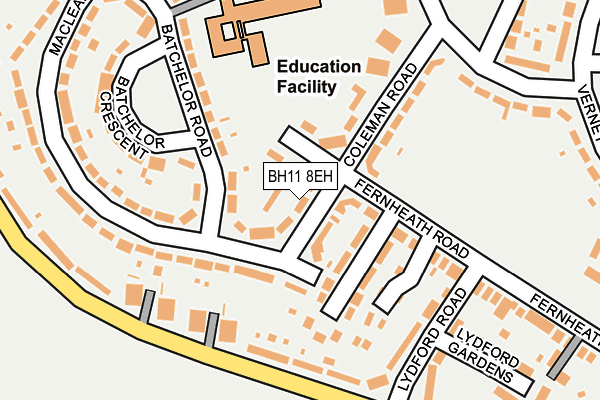 BH11 8EH map - OS OpenMap – Local (Ordnance Survey)