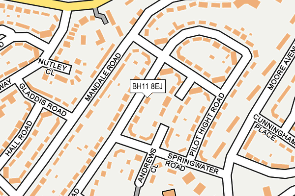 BH11 8EJ map - OS OpenMap – Local (Ordnance Survey)