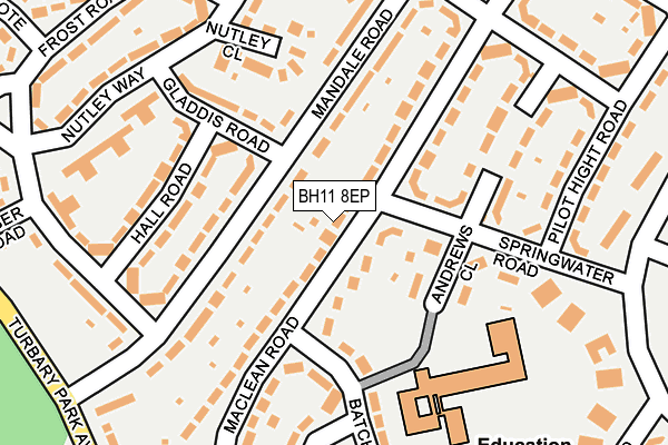 BH11 8EP map - OS OpenMap – Local (Ordnance Survey)