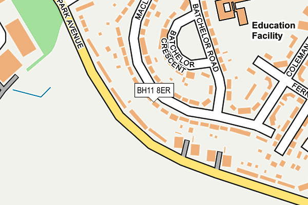 BH11 8ER map - OS OpenMap – Local (Ordnance Survey)