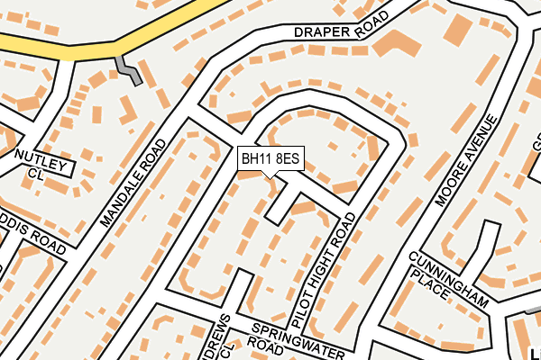 BH11 8ES map - OS OpenMap – Local (Ordnance Survey)