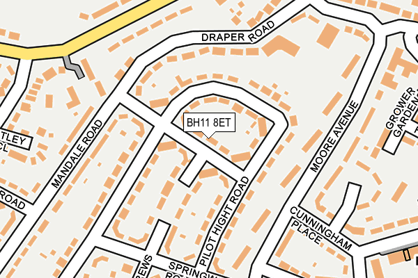 BH11 8ET map - OS OpenMap – Local (Ordnance Survey)