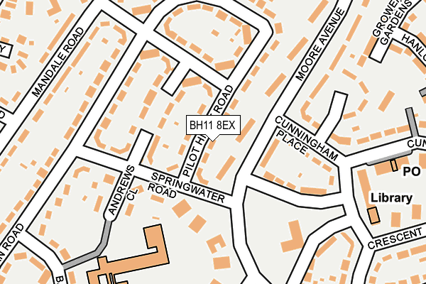 BH11 8EX map - OS OpenMap – Local (Ordnance Survey)