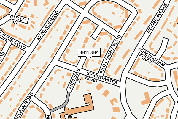 BH11 8HA map - OS OpenMap – Local (Ordnance Survey)