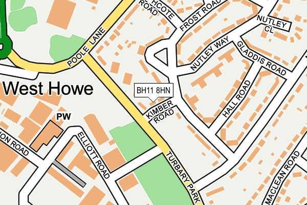 BH11 8HN map - OS OpenMap – Local (Ordnance Survey)