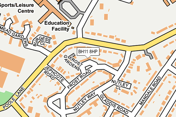 BH11 8HP map - OS OpenMap – Local (Ordnance Survey)