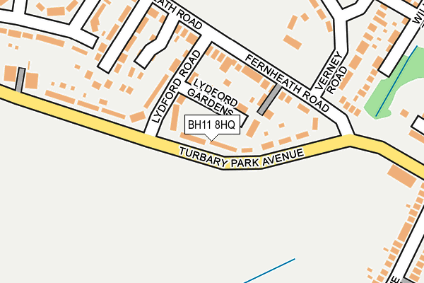 BH11 8HQ map - OS OpenMap – Local (Ordnance Survey)