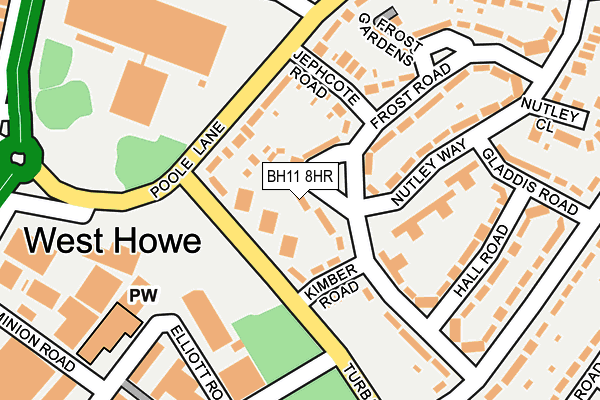 BH11 8HR map - OS OpenMap – Local (Ordnance Survey)