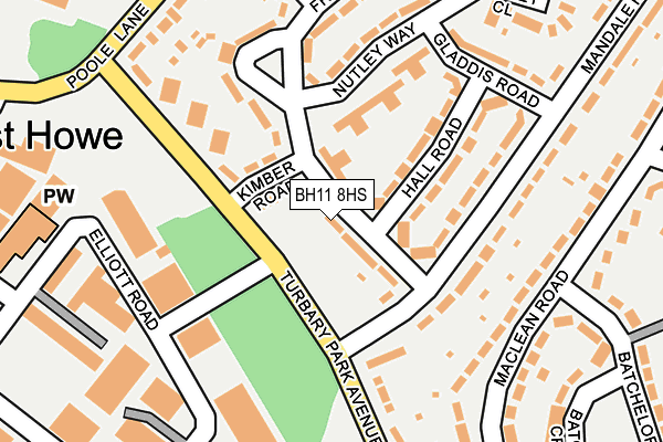 BH11 8HS map - OS OpenMap – Local (Ordnance Survey)