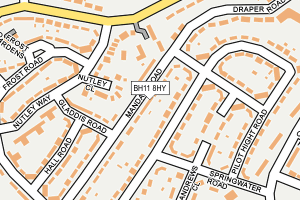 BH11 8HY map - OS OpenMap – Local (Ordnance Survey)