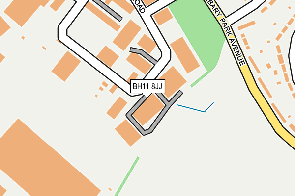 BH11 8JJ map - OS OpenMap – Local (Ordnance Survey)