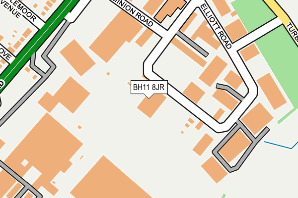 BH11 8JR map - OS OpenMap – Local (Ordnance Survey)