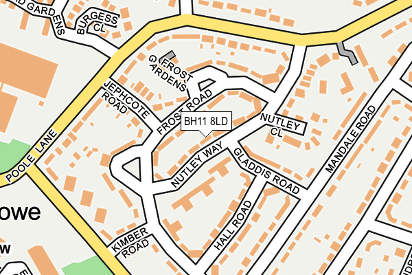 BH11 8LD map - OS OpenMap – Local (Ordnance Survey)