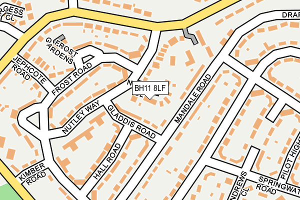 BH11 8LF map - OS OpenMap – Local (Ordnance Survey)