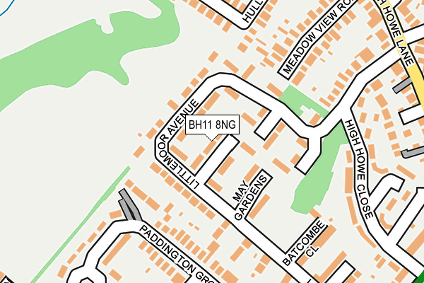 BH11 8NG map - OS OpenMap – Local (Ordnance Survey)