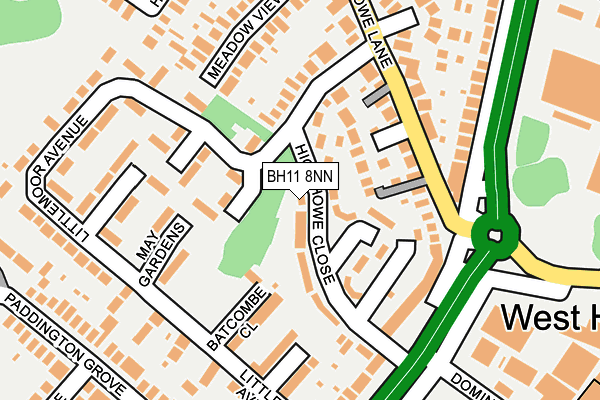 BH11 8NN map - OS OpenMap – Local (Ordnance Survey)
