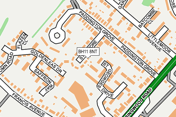 BH11 8NT map - OS OpenMap – Local (Ordnance Survey)