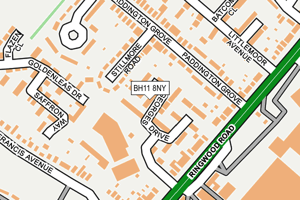 BH11 8NY map - OS OpenMap – Local (Ordnance Survey)